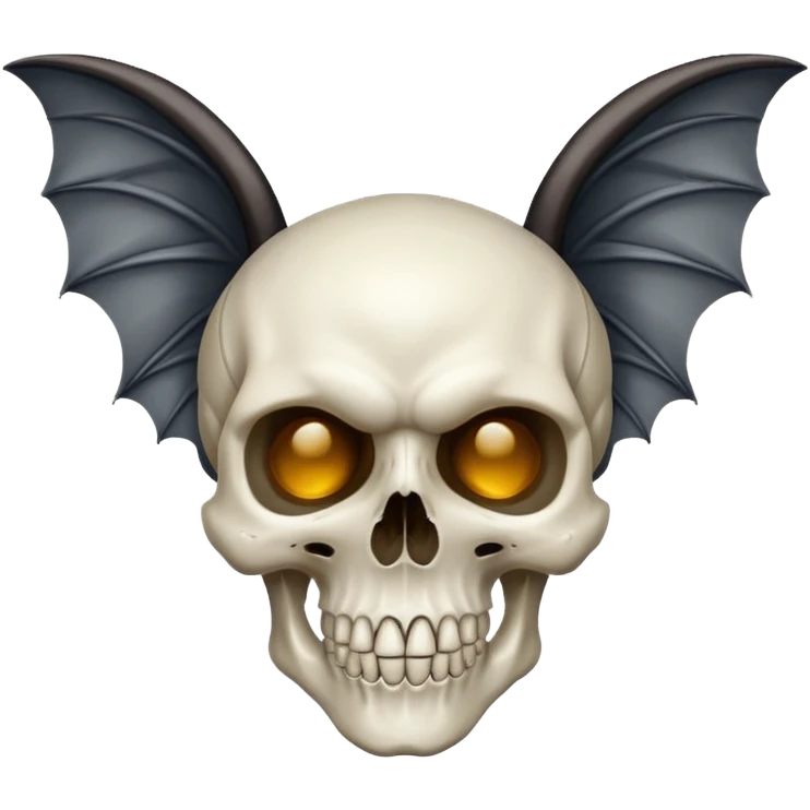 skull emoji with bat ears and wings emoji