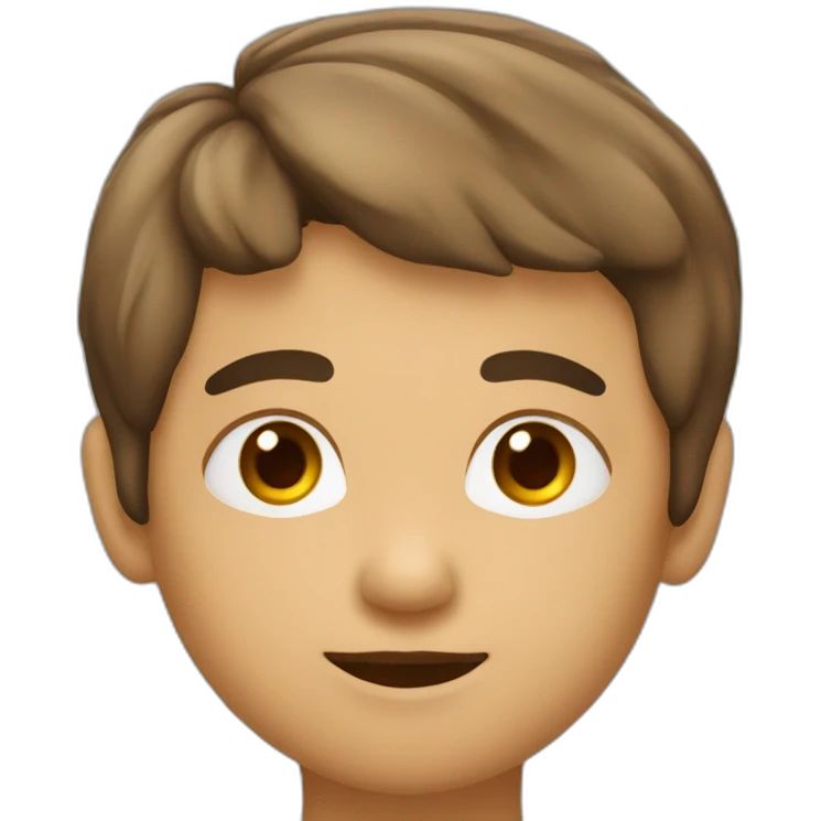 niño pelo castaño ojos marrones emoji