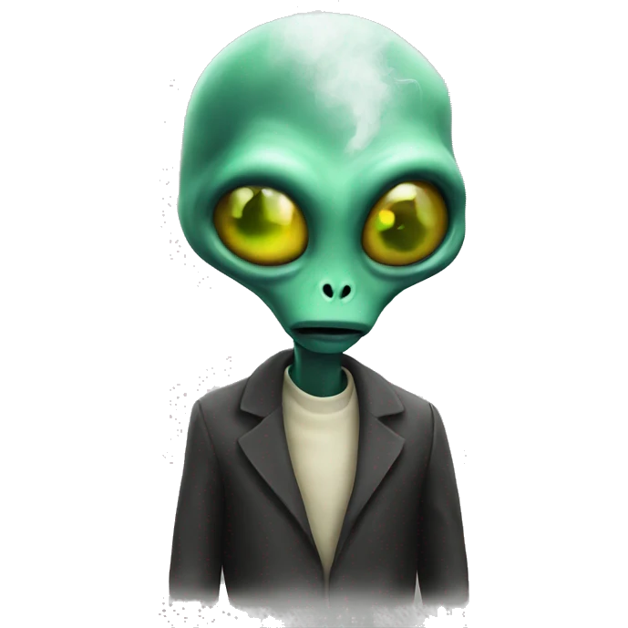 Smoking alien emoji