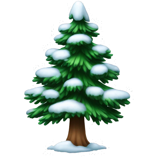 pine tree has snow emoji