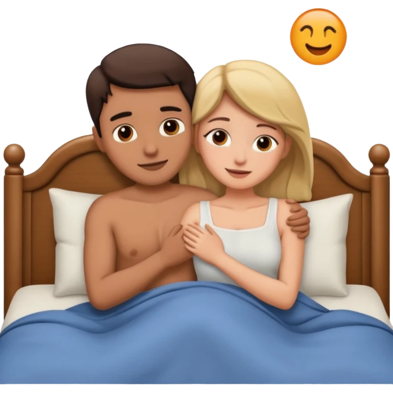 intimate moment between lovers having sex in bed  emoji