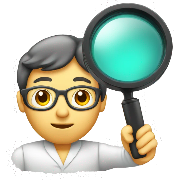 a researcher with a magnifier emoji