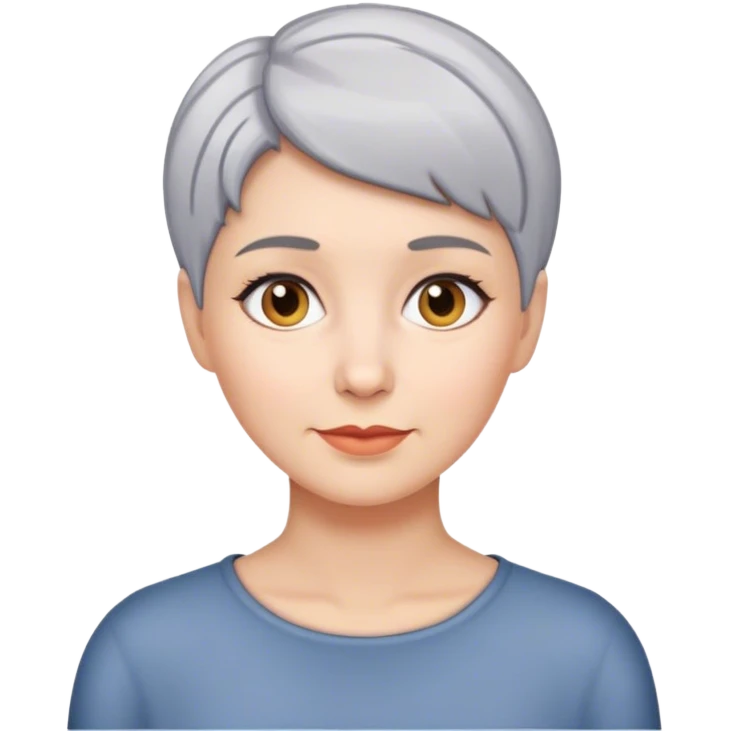 Female short gray hair  emoji