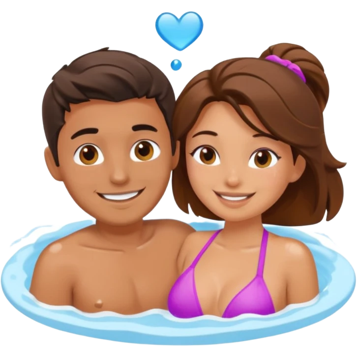 couple in love in a jacuzzi emoji