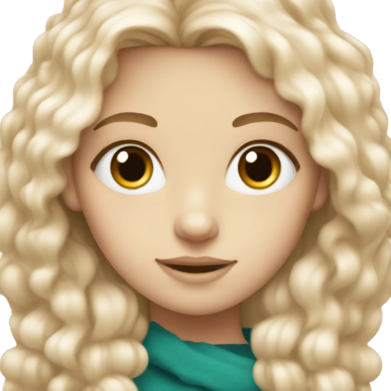 white girl with reddish blonde hair and teal eyes  emoji