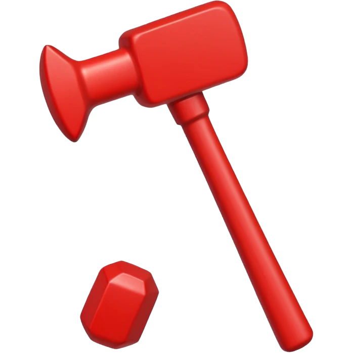 red toy hammer emoji