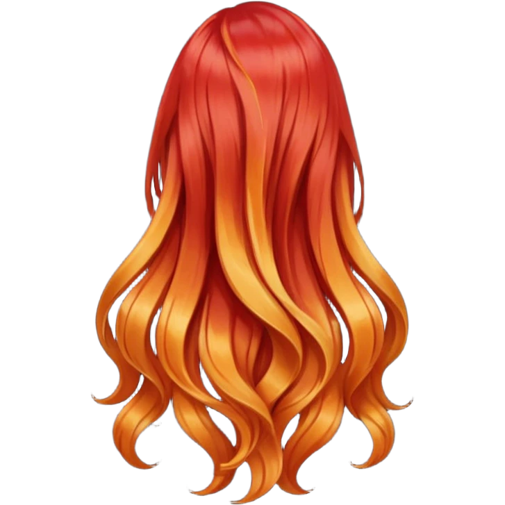 back view of long red hair emoji
