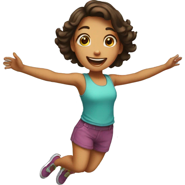 girl jump happy emoji