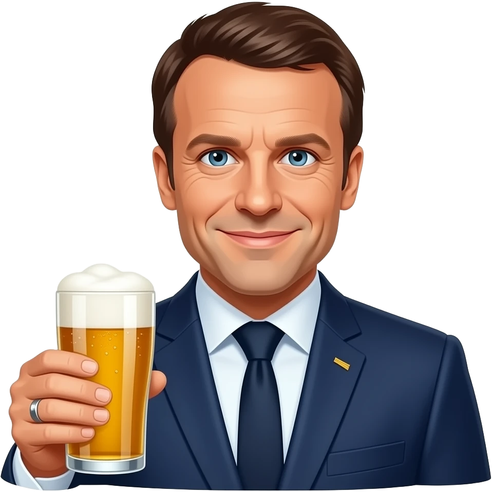 Emmanuel Macron beer emoji
