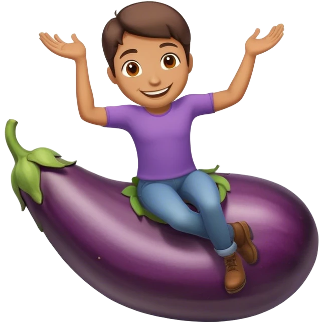  Person riding eggplant emoji