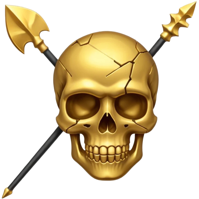 broken gold skull with a spear emoji