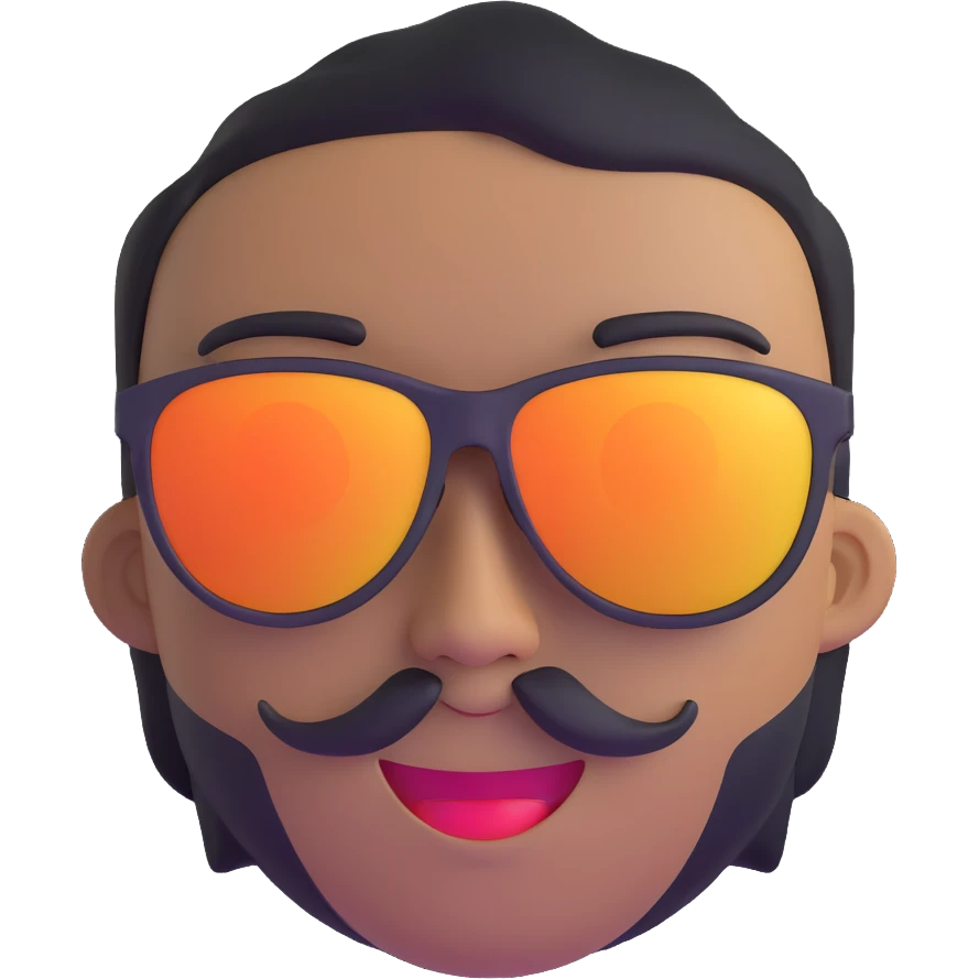 cool face with sunglasses and a smirk emoji