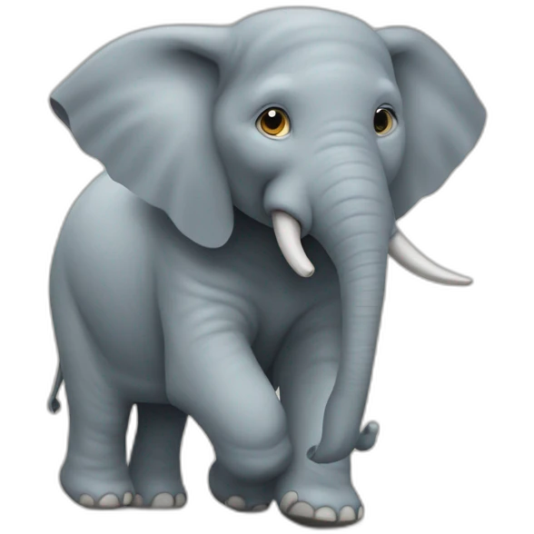 Un chat qui joue avec un éléphant emoji