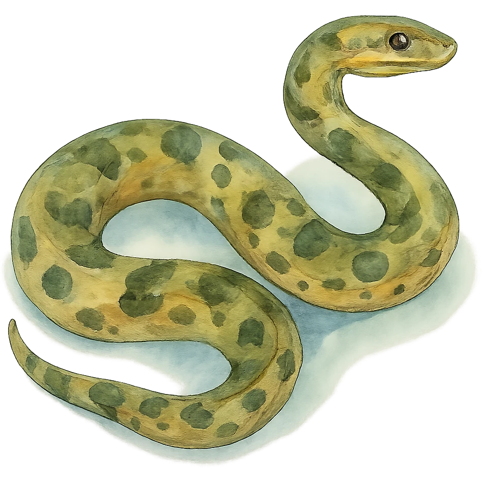 watercolor style anaconda emoji