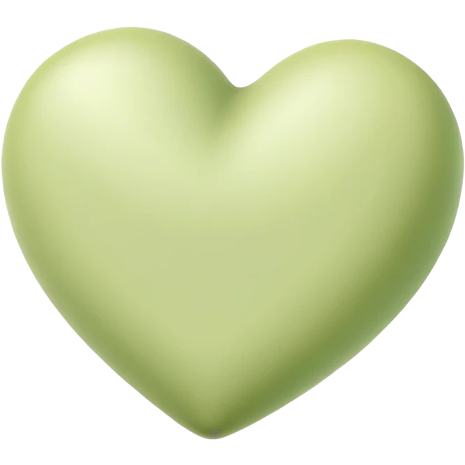 Pale pistachio heart emoji