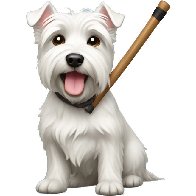 Westie with a blind stick emoji