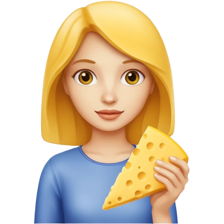 woman holding cheese piece emoji