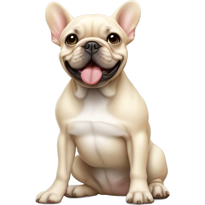 A crème colored French bulldog  emoji