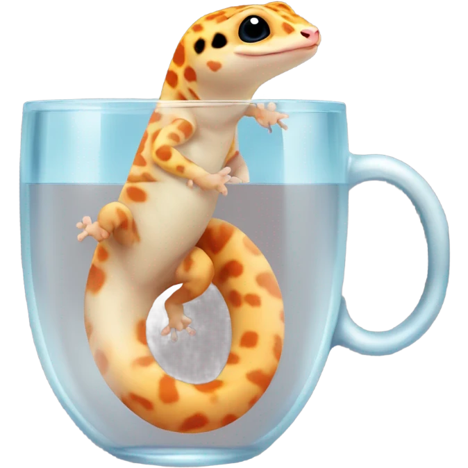 orange leopard gecko in a glass cup emoji