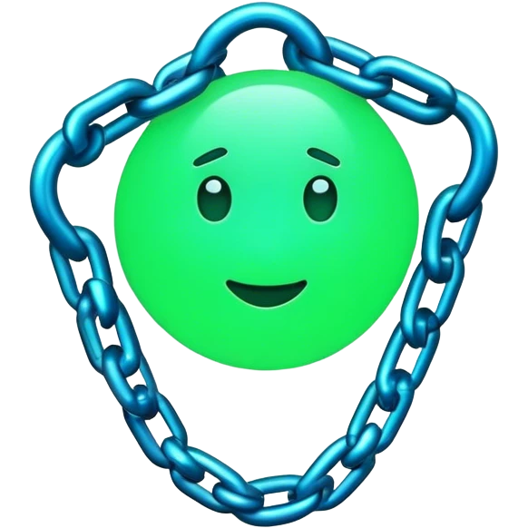 chain link emoji glowing with data flow, emoji