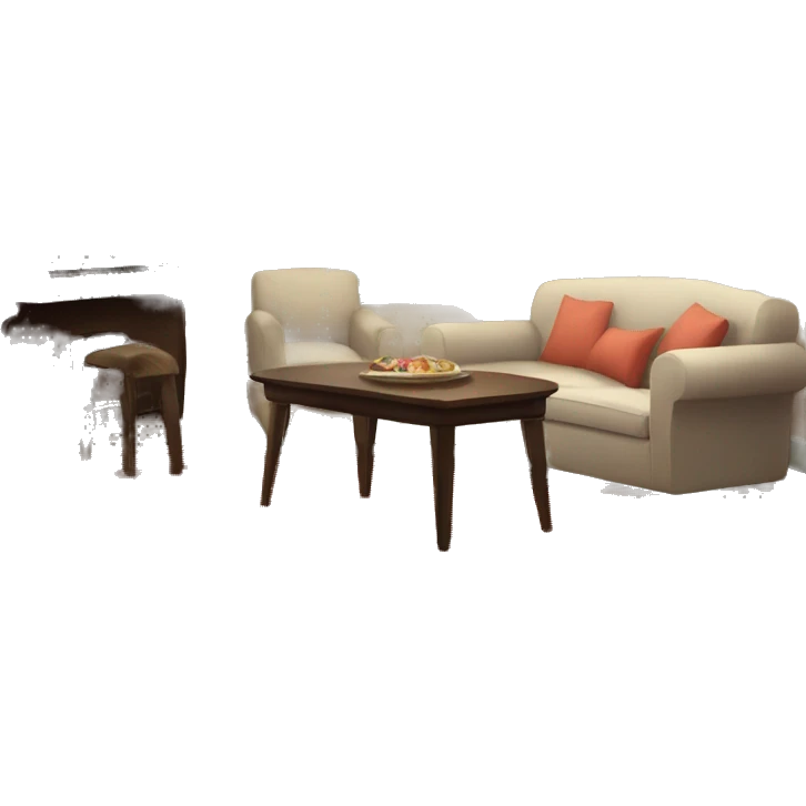 a living room with a carpet on the wall; a big dinner table with floor lamps next to the table, a piano emoji