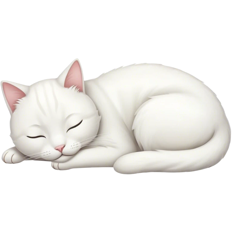 white cat sleeping emoji