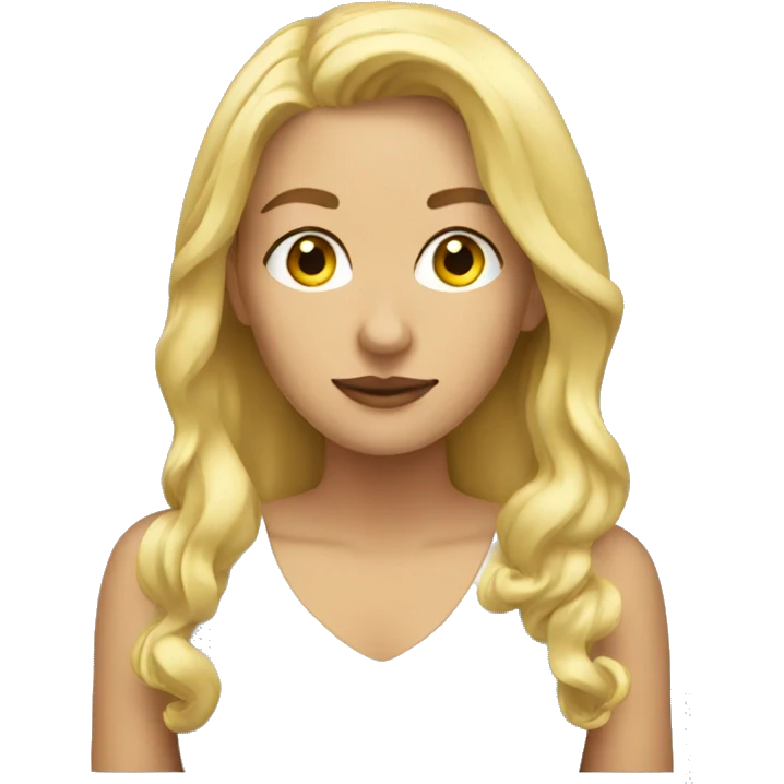 blonde woman looking at viewer emoji