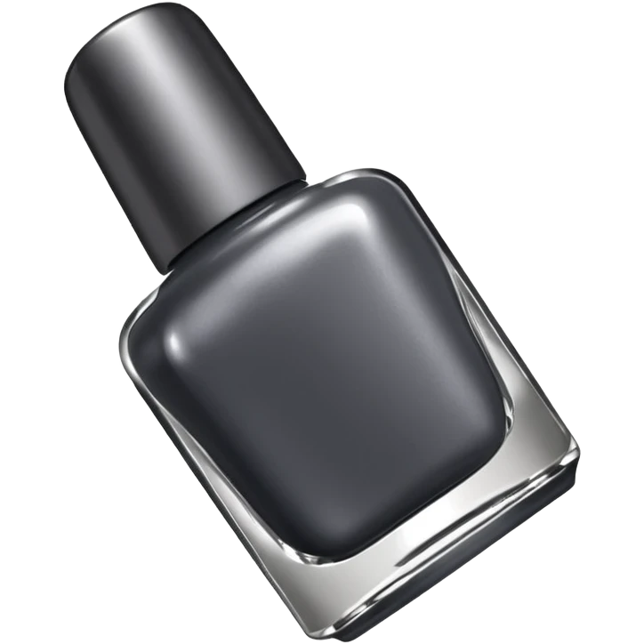 Dark grey metallic rococo style nail polish    emoji