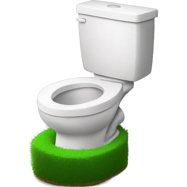 Toilet with turf emoji