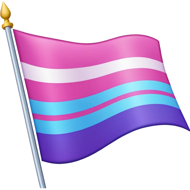 I want a flag, I want the first stripe at the very top of the flag to be pink 🩷. The middle stripe will be the color purple 💜. And finally the bottom stripe will be the color blue 💙. Only those three colors in that exact order. Make the colors more vibrant emoji