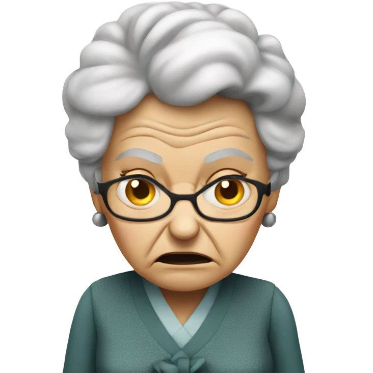 old lady angry emoji