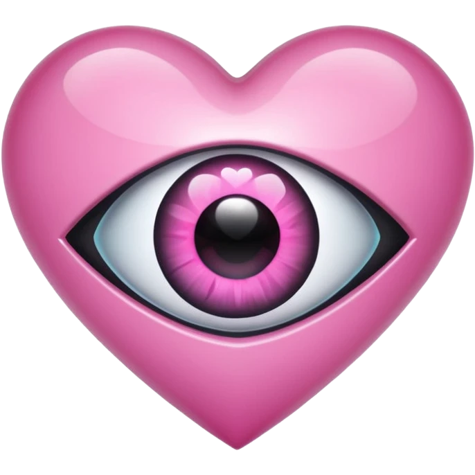A black heart crystal with a pink eye in the center emoji