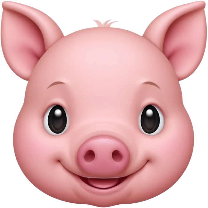 Smiling Piglet – standing with round cheeks and happy face emoji