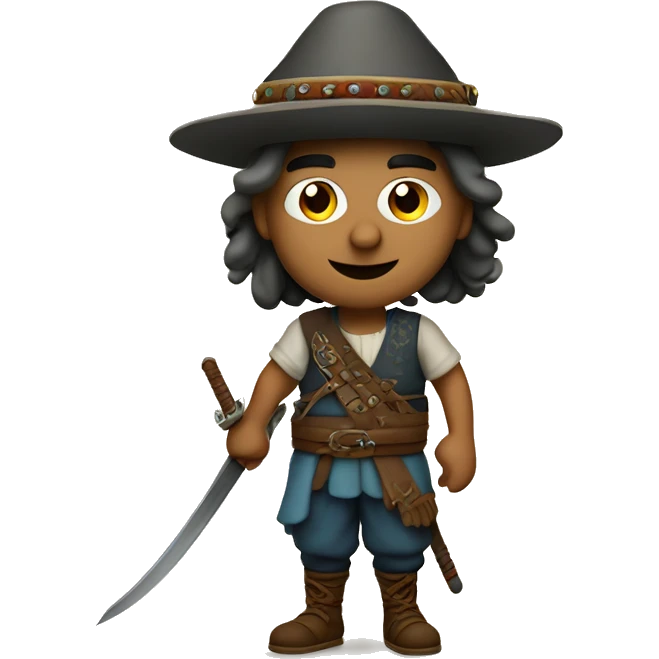An emoji of a traditional Turkish 'efe' figure, typically depicted wearing a vest, baggy pants, and a hat, often holding a weapon or sword, representing courage and heroism in Turkish culture emoji