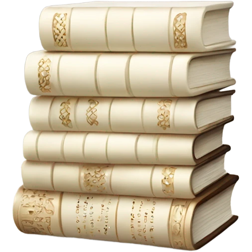 Ivory book stack tiny accents  emoji