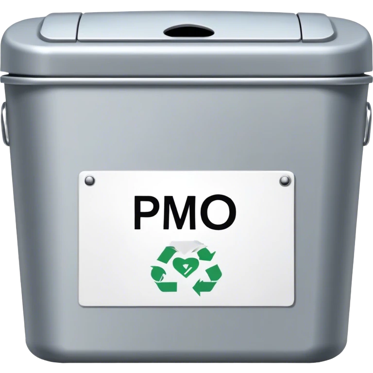 “PMO” text pasted onto a smell trash can  emoji