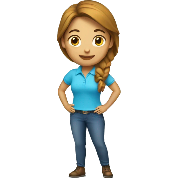 Mujer con polo celeste emoji