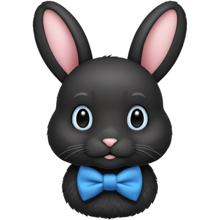 black bunny with blue bowtie emoji