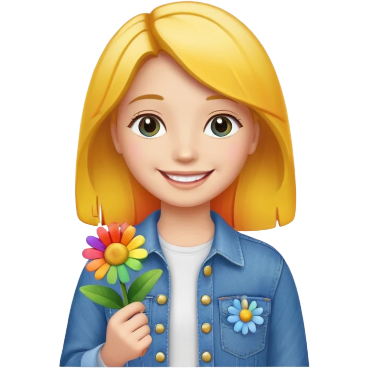 Rainbow daisy new jeans  emoji