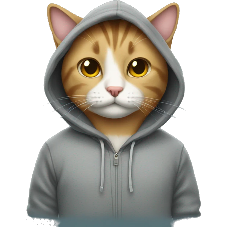 Cat wearing hoodie emoji