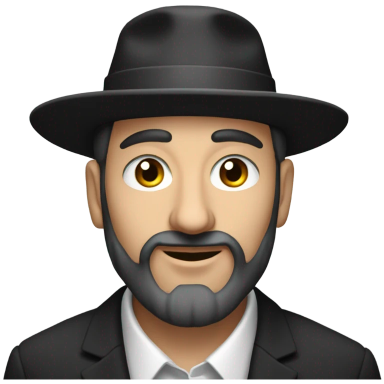 An orthodox Jewish man with peyot and a hat emoji
