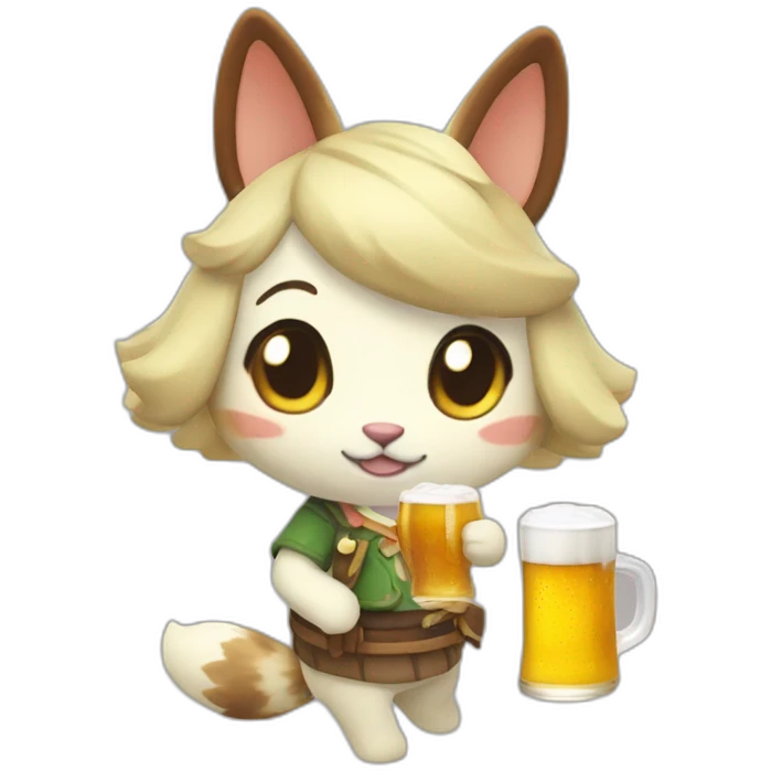 Marie-animal-crossing-with-a-beer emoji