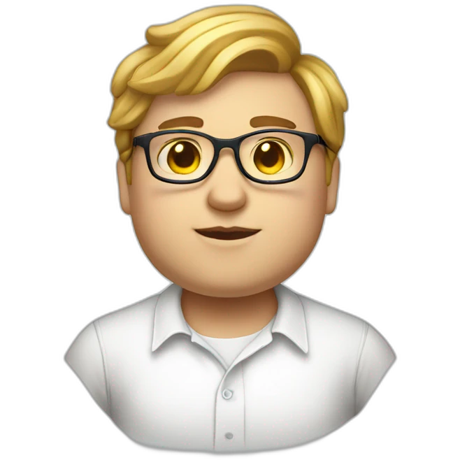 plump boy white shirt glasses emoji
