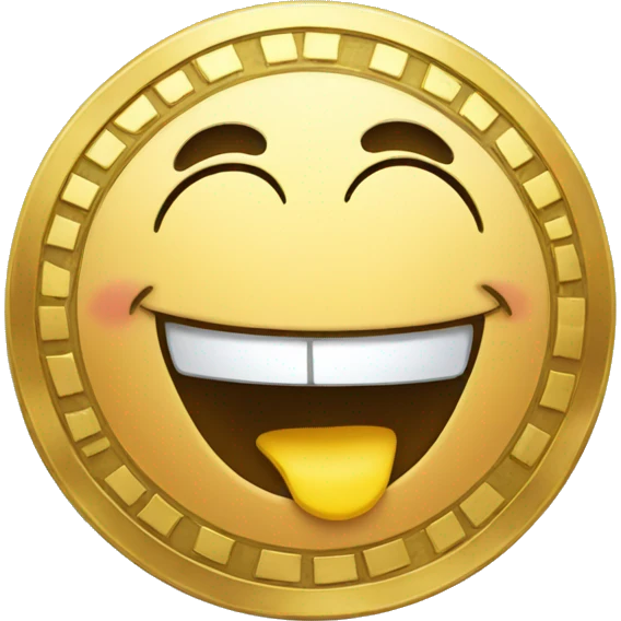 Dancing coin happy face emoji