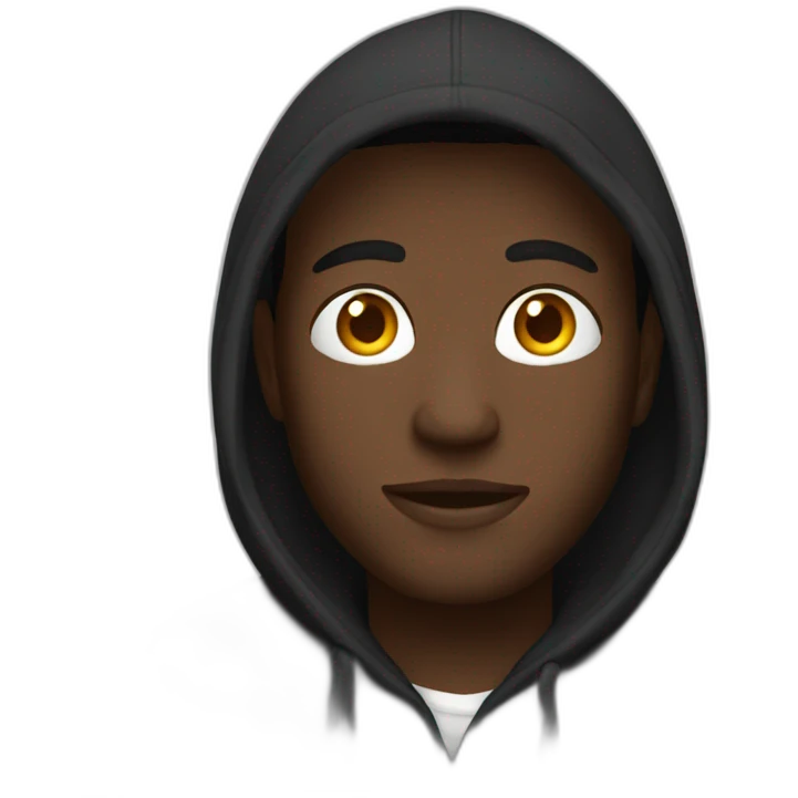 Black hoodie  man colour white emoji
