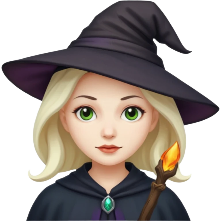 Witch wearing a face cap emoji
