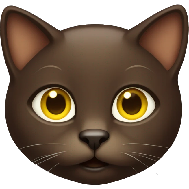 brown like chocolate cat with yellow eyes emoji