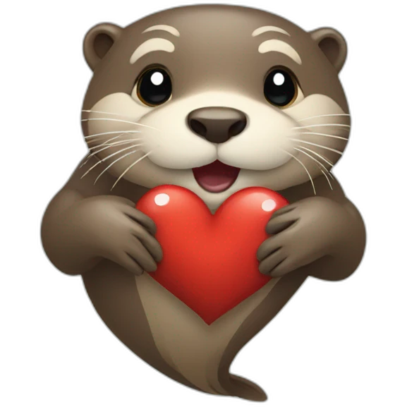 otter showing heart emoji