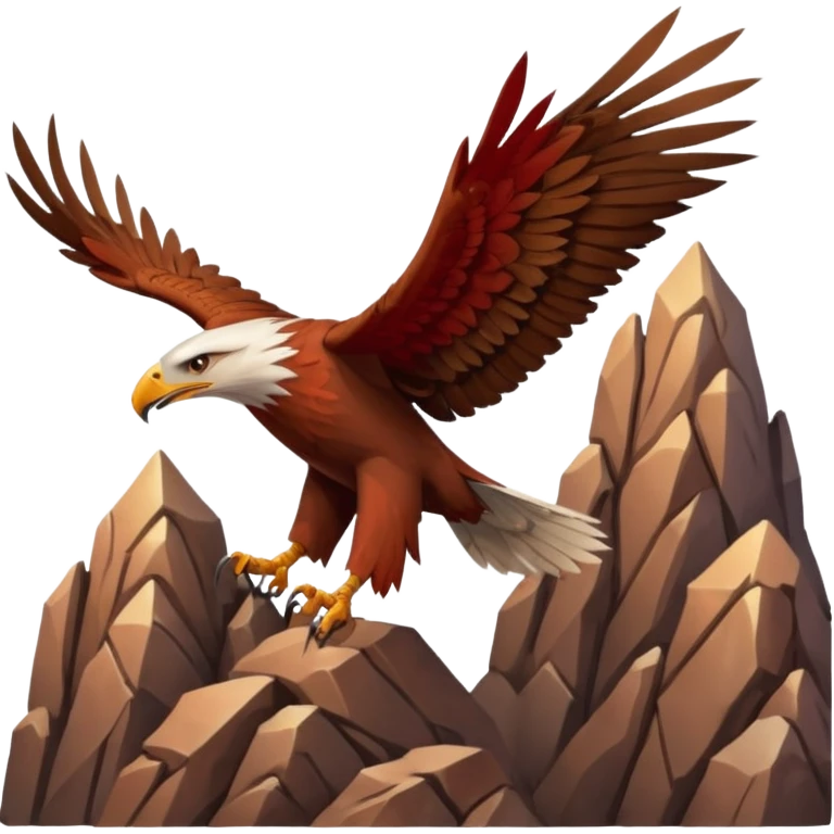 Red eagle on montains  emoji