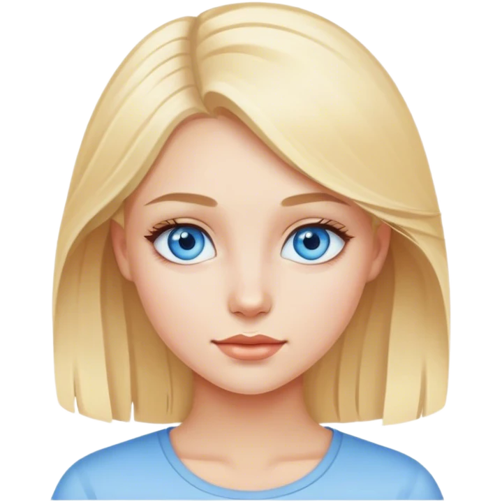beautiful blonde girl with blue eyes emoji